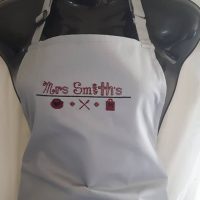 embroidered aprons cafe